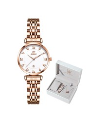 OLEVS Female Watches Fashion Casual Ladies Wristwatch Waterproof Rose Gold Stainless Steel Wristwatch For Women Simple Thin