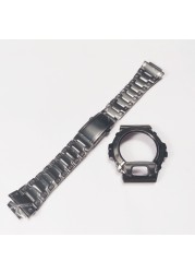 GW6900 Stainless Steel Watchband and Bezel for GW-6900 Metal Watch Band Strap Bracelet and Case Cover with Tools and Screws
