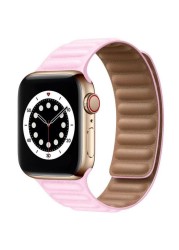 Genuine Leather Strap for Apple Watch SE 7 6 5 4 Band Magnetic Loop Wirstband 38mm 40mm 41mm 42mm 44mm 45mm Women Men Bracelet