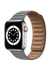 Genuine Leather Strap for Apple Watch SE 7 6 5 4 Band Magnetic Loop Wirstband 38mm 40mm 41mm 42mm 44mm 45mm Women Men Bracelet