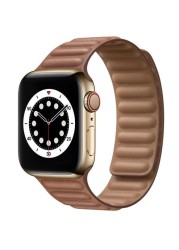 Genuine Leather Strap for Apple Watch SE 7 6 5 4 Band Magnetic Loop Wirstband 38mm 40mm 41mm 42mm 44mm 45mm Women Men Bracelet