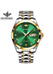 OUPINKE Swiss sumptuous automatic watch business sapphire crystal mechanical tungsten steel luminous wristwatch men