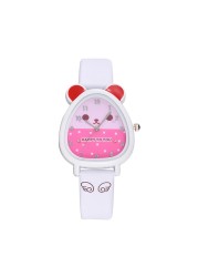 New leisure fashion cartoon dial children's watch different color strap girls beautiful quartz watch