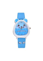 New leisure fashion cartoon dial children's watch different color strap girls beautiful quartz watch