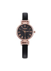 Casual and versatile little fresh Roman lady quartz watch leisure small leather fine strap student watch