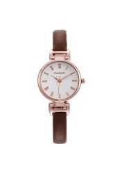 Casual and versatile little fresh Roman lady quartz watch leisure small leather fine strap student watch