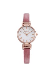 Casual and versatile little fresh Roman lady quartz watch leisure small leather fine strap student watch