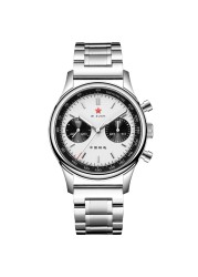 SEAKOSS 1963 Seagull Chronograph Movement Men's 40mm Panda Eye Sapphire Metal Steel Band Manual Mechanical Winding Watches Fashion