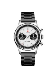 SEAKOSS 1963 Seagull Chronograph Movement Men's 40mm Panda Eye Sapphire Metal Steel Band Manual Mechanical Winding Watches Fashion