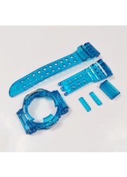 Ice transparent silicone rubber GWF1000 watch strap and case set sport waterproof strap GWF-1000 set 6 colors