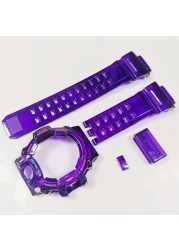 Black Purple GW9400 Silicone Rubber Watch Band and Bezel Transparent Watchband Cover with Tools Wholesale Dropshipping