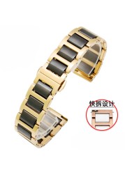 Ceramic Bracelet In Stainless Steel Watchband Watch Band Strap White Women Man Fashion Wristwatches 12 13 14 15 16 17 18 20 22mm