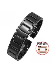 Ceramic Bracelet In Stainless Steel Watchband Watch Band Strap White Women Man Fashion Wristwatches 12 13 14 15 16 17 18 20 22mm