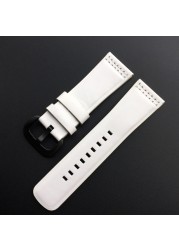 28mm*24mm Calf Leather Pure White Leisure Style Wristband Watch Band Strap Strap for Seven Friday M1 M2 P3 SF Bracelet
