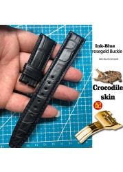 For Iwc Watch Crocodile Leather Watch Band Replacement Strap For Portugieser Porotfino Family PILOT'S Folding Buckle 20mm 22mm