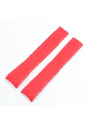 21mm Colorful Silicone Rubber Watchband for Batik Strap for Aquanaut Philips Series 5164a 5167a Watch Band Butterfly Buckle