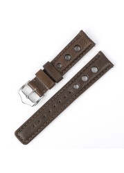 Leather Watchband Lychee Style Watch Strap 18mm 20mm 22mm 24mm Metal Buckle Lock Replacement Women Men Watch Band