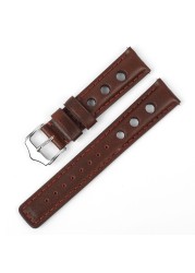 Leather Watchband Lychee Style Watch Strap 18mm 20mm 22mm 24mm Metal Buckle Lock Replacement Women Men Watch Band