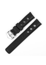 Leather Watchband Lychee Style Watch Strap 18mm 20mm 22mm 24mm Metal Buckle Lock Replacement Women Men Watch Band