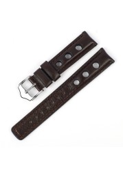 Leather Watchband Lychee Style Watch Strap 18mm 20mm 22mm 24mm Metal Buckle Lock Replacement Women Men Watch Band