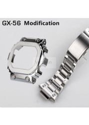 GX56 316 Stainless Steel Watches and Bezel for GX56BB GXW-56 Metal Band Bezel Pro Style Frame with Black Retro Tools