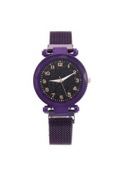 Leisure versatile hot selling digital simple women's quartz watch trendy magnet buckle free stainless steel student watch