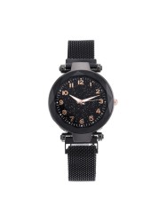 Leisure versatile hot selling digital simple women's quartz watch trendy magnet buckle free stainless steel student watch