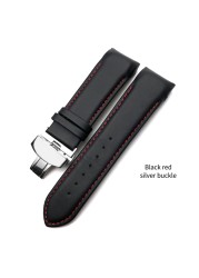 Genuine Leather Watchband 22mm 23mm 24mm Fit For Tissot T035 617 627 439 Brown Black Calfskin Watch Strap Butterfly Clasp Tools