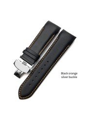 Genuine Leather Watchband 22mm 23mm 24mm Fit For Tissot T035 617 627 439 Brown Black Calfskin Watch Strap Butterfly Clasp Tools