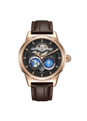 Super Automatic Rotation 3D Double Earth Flywheel Mechanical Watches Northern/Southern Hemisphere Mechanical Watches SEAKOSS 1963 Automatic Wristwatches