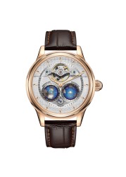 Super Automatic Rotation 3D Double Earth Flywheel Mechanical Watches Northern/Southern Hemisphere Mechanical Watches SEAKOSS 1963 Automatic Wristwatches