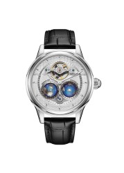 Super Automatic Rotation 3D Double Earth Flywheel Mechanical Watches Northern/Southern Hemisphere Mechanical Watches SEAKOSS 1963 Automatic Wristwatches