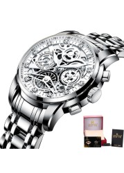 Men's Watches Top Brand Luxury Fashion Tourbillon Rotating Hollow Window Quartz Watch Business Men Waterproof Wristwatch for Men