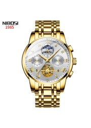 2022 New NIBOSI Luxury Watch Men Waterproof Watches Chronograph Sports Watches Mens Quartz Casual Wristwatch Reloj Hombre