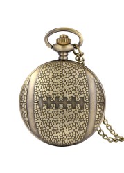 2022 new arrivals football ancient style face personality big pocket watch ball chain with chain men sport quartz watches