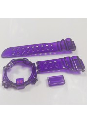 DW8200 Ice Transparent Silicone Rubber Watchband and Bezel Transparent Watchband Cover with Tools Wholesale Dropshipping