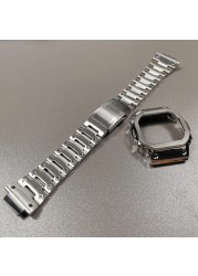 DW5600 Watchband and Metal Bezel Set for GWM5610 GW5000 Stainless Steel Watchband DW5600 GW-M5610 GW5000 Series with Tools