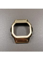 DW5600 Watchband and Metal Bezel Set for GWM5610 GW5000 Stainless Steel Watchband DW5600 GW-M5610 GW5000 Series with Tools