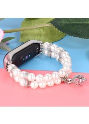 Watch Band Jewelry For Xiaomi Mi Band 5 4 3 Bracelet Fashion Bead Wristband Replacement For mi band5 4 3 Women Wrist Strap