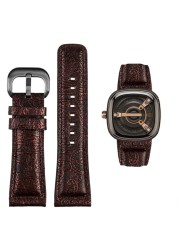 For Seven Friday Q2/03/M2/M021/T2 Genuine Leather Watchband Vintage styleDiesel Watch Men Cowhide Leather Strap Bracelet Accessories