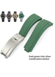 20mm 21mm Nature Rubber Watch Strap Black Green Blue Watch Band for Rolex Daytona GMT OYSTERFLEX Perpetual Submariners Strap