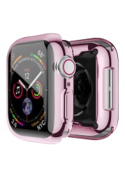 360 Soft Clear TPU Screen Protector Case For Apple Watch Series 7 6 5 4 3 2 1 SE 44mm Applewatch IWatch Bumper Accessories