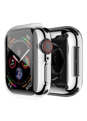 360 Soft Clear TPU Screen Protector Case For Apple Watch Series 7 6 5 4 3 2 1 SE 44mm Applewatch IWatch Bumper Accessories