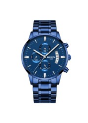 NIBOSI Watches for Men, Gold and Quartz Full Steel Water Resistant Sports Watches