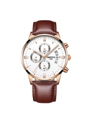 NIBOSI Watches for Men, Gold and Quartz Full Steel Water Resistant Sports Watches