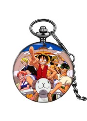 Cartoon Character Pattern Custom Men Fashion Pocket Watch With Neutral Thick Chain High-end Unisex Quartz Watches Birthday Gift