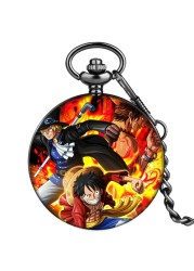 Cartoon Character Pattern Custom Men Fashion Pocket Watch With Neutral Thick Chain High-end Unisex Quartz Watches Birthday Gift