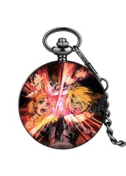 New custom cartoon character style personality nostalgic men's quartz pocket watch with thick chain Valentine's Day gift