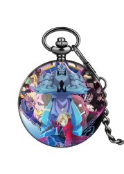 New custom cartoon character style personality nostalgic men's quartz pocket watch with thick chain Valentine's Day gift