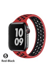 Silicone Elastic Solo Loop Strap For Apple Watch Band 44mm 40mm 38mm 42mm 41mm 45mm Applewatch IWatch 7 6 5 4 3 2 1 SE Bracelet
